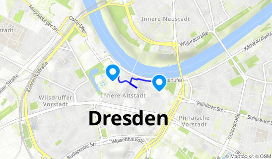 Kartenausschnitt Festung Dresden